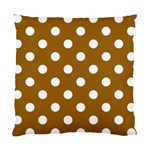 Polka Dots - White on Golden Brown Standard Cushion Case (Two Sides)