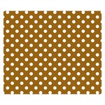 Polka Dots - White on Golden Brown Double Sided Flano Blanket (Small)