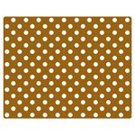 Polka Dots - White on Golden Brown Double Sided Flano Blanket (Medium)