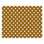 Polka Dots - White on Golden Brown Double Sided Flano Blanket (Large)