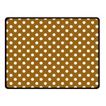 Polka Dots - White on Golden Brown Double Sided Fleece Blanket (Small) (Two Sides)