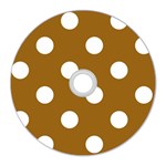 Polka Dots - White on Golden Brown CD Wall Clock