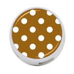Polka Dots - White on Golden Brown 4-Port USB Hub (Two Sides)