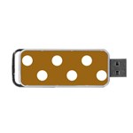 Polka Dots - White on Golden Brown Portable USB Flash (One Side)