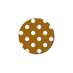 Polka Dots - White on Golden Brown Golf Ball Marker