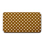 Polka Dots - White on Golden Brown Medium Bar Mat
