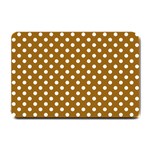 Polka Dots - White on Golden Brown Small Doormat