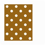 Polka Dots - White on Golden Brown Small Garden Flag (Two Sides)