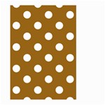 Polka Dots - White on Golden Brown Large Garden Flag (Two Sides)