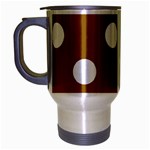 Polka Dots - White on Golden Brown Travel Mug (Silver Gray)