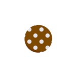 Polka Dots - White on Golden Brown 1  Mini Button
