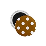 Polka Dots - White on Golden Brown 1.75  Magnet