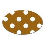 Polka Dots - White on Golden Brown Magnet (Oval)
