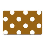 Polka Dots - White on Golden Brown Magnet (Rectangular)