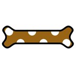Polka Dots - White on Golden Brown Magnet (Dog Bone)