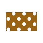 Polka Dots - White on Golden Brown Sticker Rectangular (10 pack)