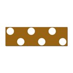 Polka Dots - White on Golden Brown Sticker Bumper (10 pack)