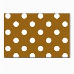 Polka Dots - White on Golden Brown Postcard 4 x 6  (Pkg of 10)