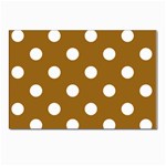 Polka Dots - White on Golden Brown Postcard 5  x 7 