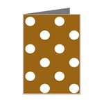 Polka Dots - White on Golden Brown Mini Greeting Card