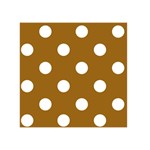 Polka Dots - White on Golden Brown Greeting Card 5  x 7 