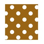 Polka Dots - White on Golden Brown Greeting Card 4.5  x 6 