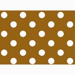 Polka Dots - White on Golden Brown 5  x 7  Photo Cards