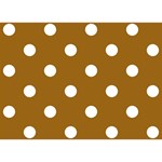 Polka Dots - White on Golden Brown Birthday Cake 3D Greeting Card (7x5)