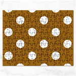 Polka Dots - White on Golden Brown Jigsaw Puzzle (Rectangular)