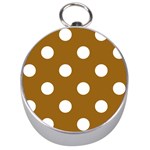 Polka Dots - White on Golden Brown Silver Compass
