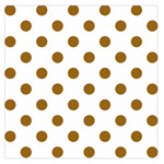 Polka Dots - Golden Brown on White Large Satin Scarf (Square)