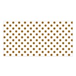 Polka Dots - Golden Brown on White Satin Shawl
