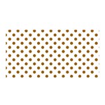 Polka Dots - Golden Brown on White Satin Wrap