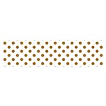 Polka Dots - Golden Brown on White Satin Scarf (Oblong)