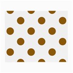 Polka Dots - Golden Brown on White Small Glasses Cloth (2 Sides)