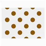 Polka Dots - Golden Brown on White Large Glasses Cloth