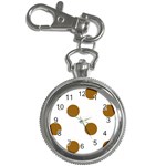 Polka Dots - Golden Brown on White Key Chain Watch