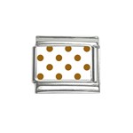 Polka Dots - Golden Brown on White Italian Charm (9mm)