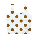 Polka Dots - Golden Brown on White Full Print Recycle Bag (M)