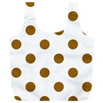 Polka Dots - Golden Brown on White Full Print Recycle Bag (XL)
