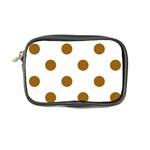 Polka Dots - Golden Brown on White Coin Purse