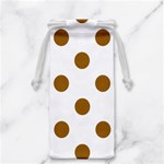 Polka Dots - Golden Brown on White Jewelry Bag