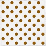 Polka Dots - Golden Brown on White Canvas 16  x 16 