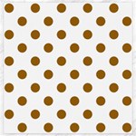 Polka Dots - Golden Brown on White Canvas 20  x 20 