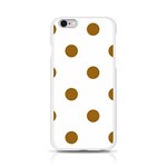 Polka Dots - Golden Brown on White Apple iPhone 6/6S Silicone Case (Transparent)