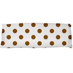 Polka Dots - Golden Brown on White Body Pillow Case (Dakimakura) (One Side)