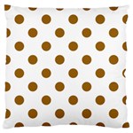 Polka Dots - Golden Brown on White Large Cushion Case (Two Sides)