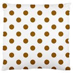 Polka Dots - Golden Brown on White Standard Flano Cushion Case (One Side)