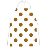 Polka Dots - Golden Brown on White Full Print Apron