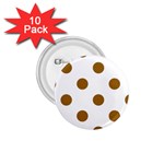 Polka Dots - Golden Brown on White 1.75  Button (10 pack)